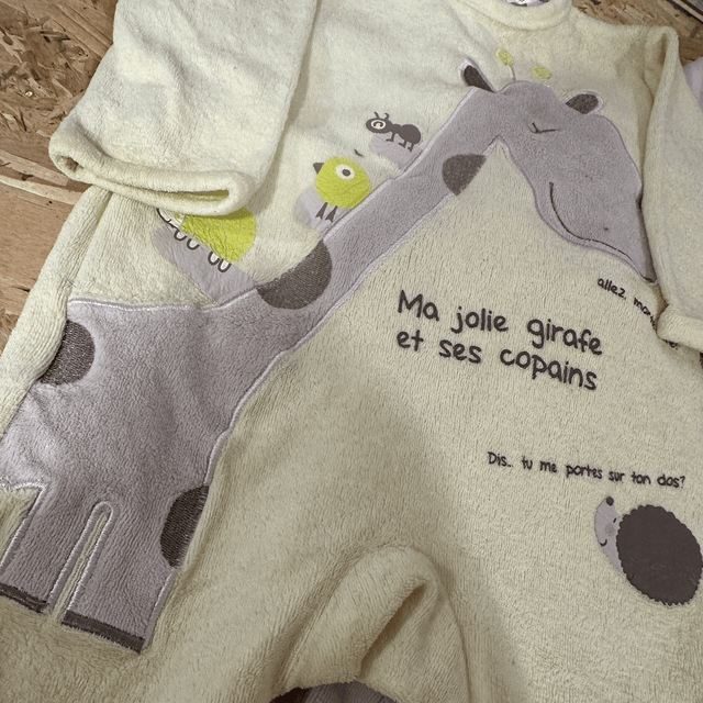 Lot de 2 pyjamas, velours, 6 mois