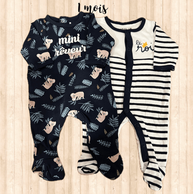 Lot de 2 pyjamas, coton, GÉMO 