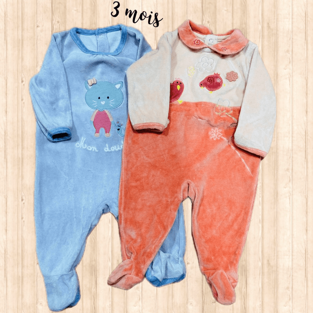 Lot de 2 pyjamas en velours