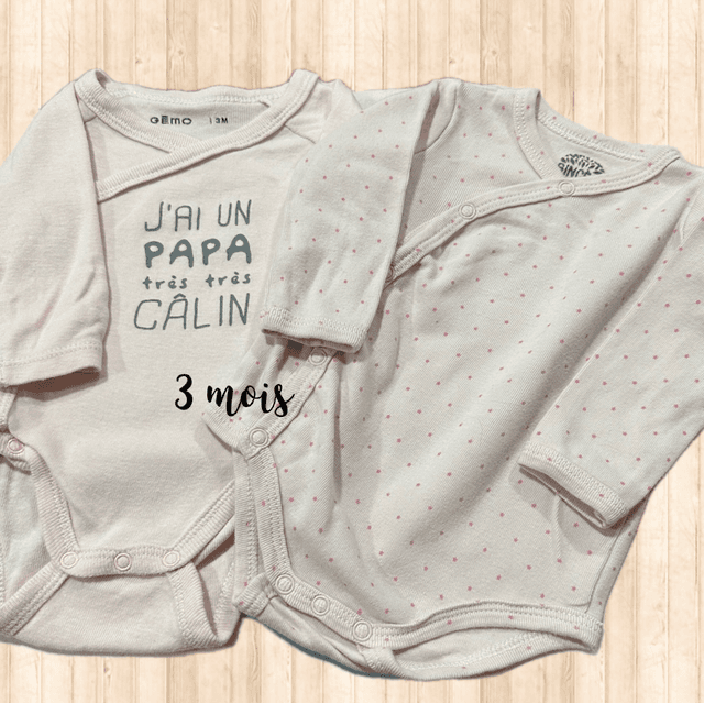 Lot de 2 bodys, ML, GEMO