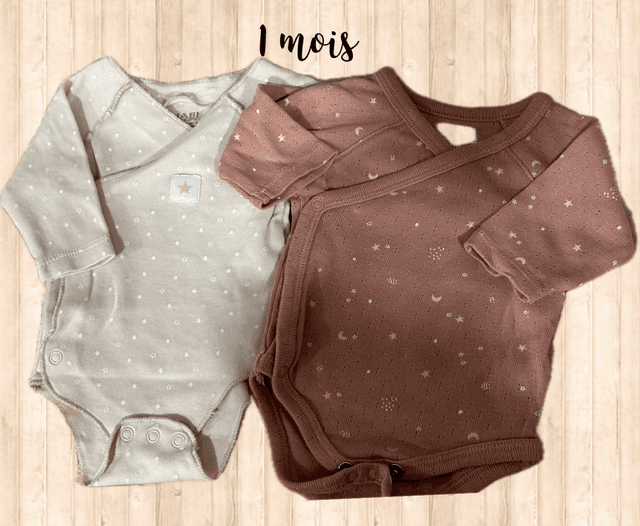 Lot de 2 bodys ML, rose, Kiabi